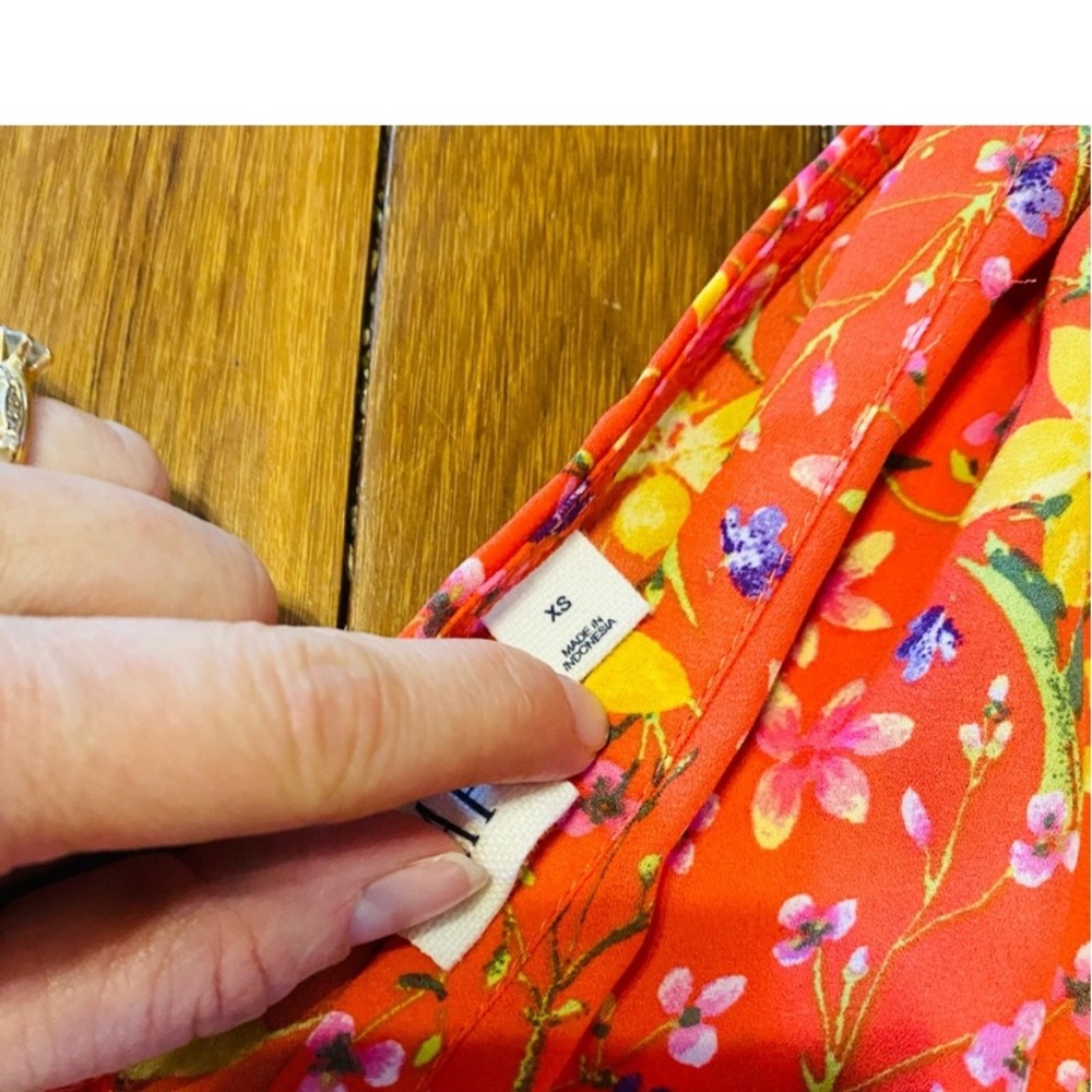 GAP Coral Floral Midi Dress with Yellow Accents - Picture 7 of 8